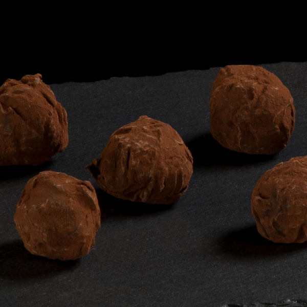 Trufas de chocolate negro y naranja