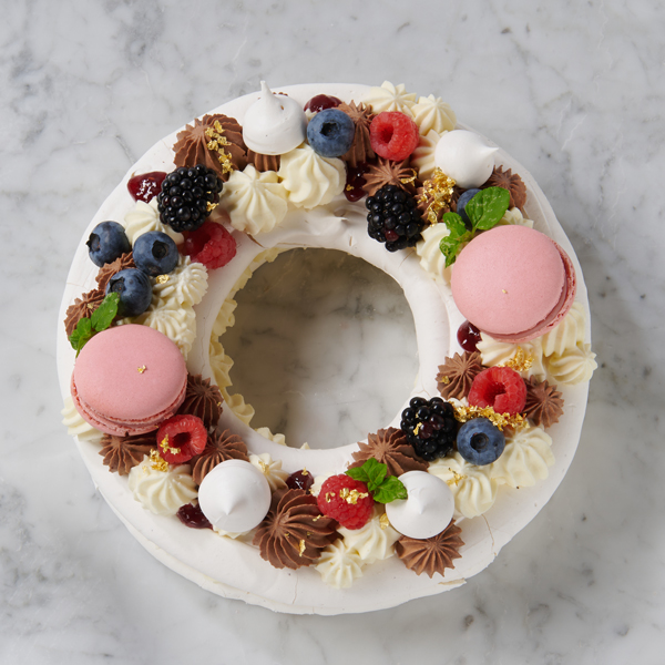 Pavlova de vainilla y chocolate