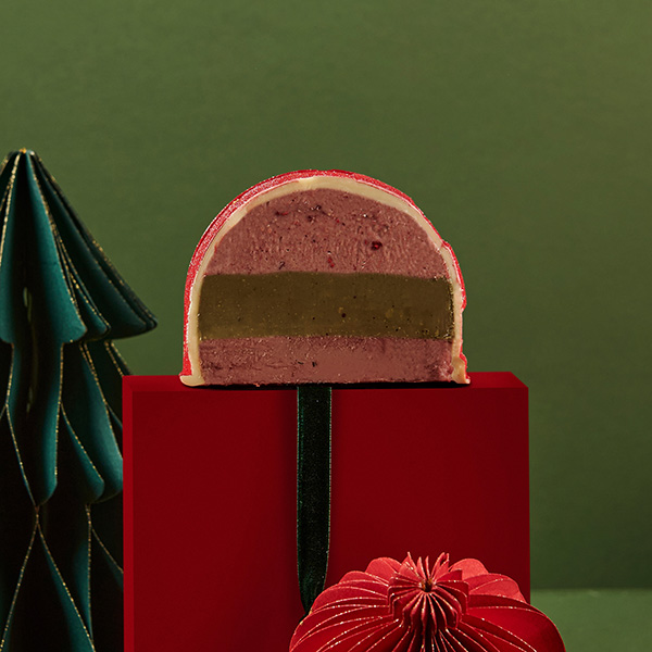 Turrón napolitano de pistacho y frambuesa